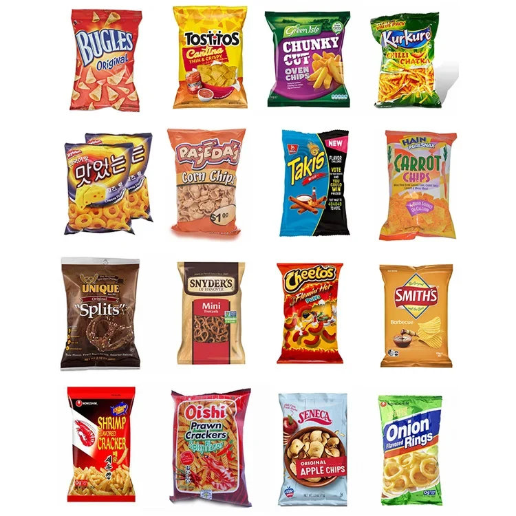 Nitrogen Flushing Cassava Chips Puffed Corn Pork Rinds Packing Machine Potato Crisps Packaging Machine