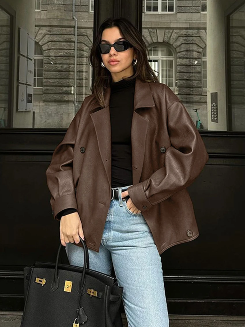 เสื้อโค้ทผู้หญิงสีน้ำตาลอ่อน รุ่น Parc Fee Spring Loose ปี 2026 แฟชั่นปกเสื้อแบบปกเชิ้ต แขนยาว สไตล์หรูหรา คลาสสิก เรียบง่าย เสื้อผ้าผู้หญิง