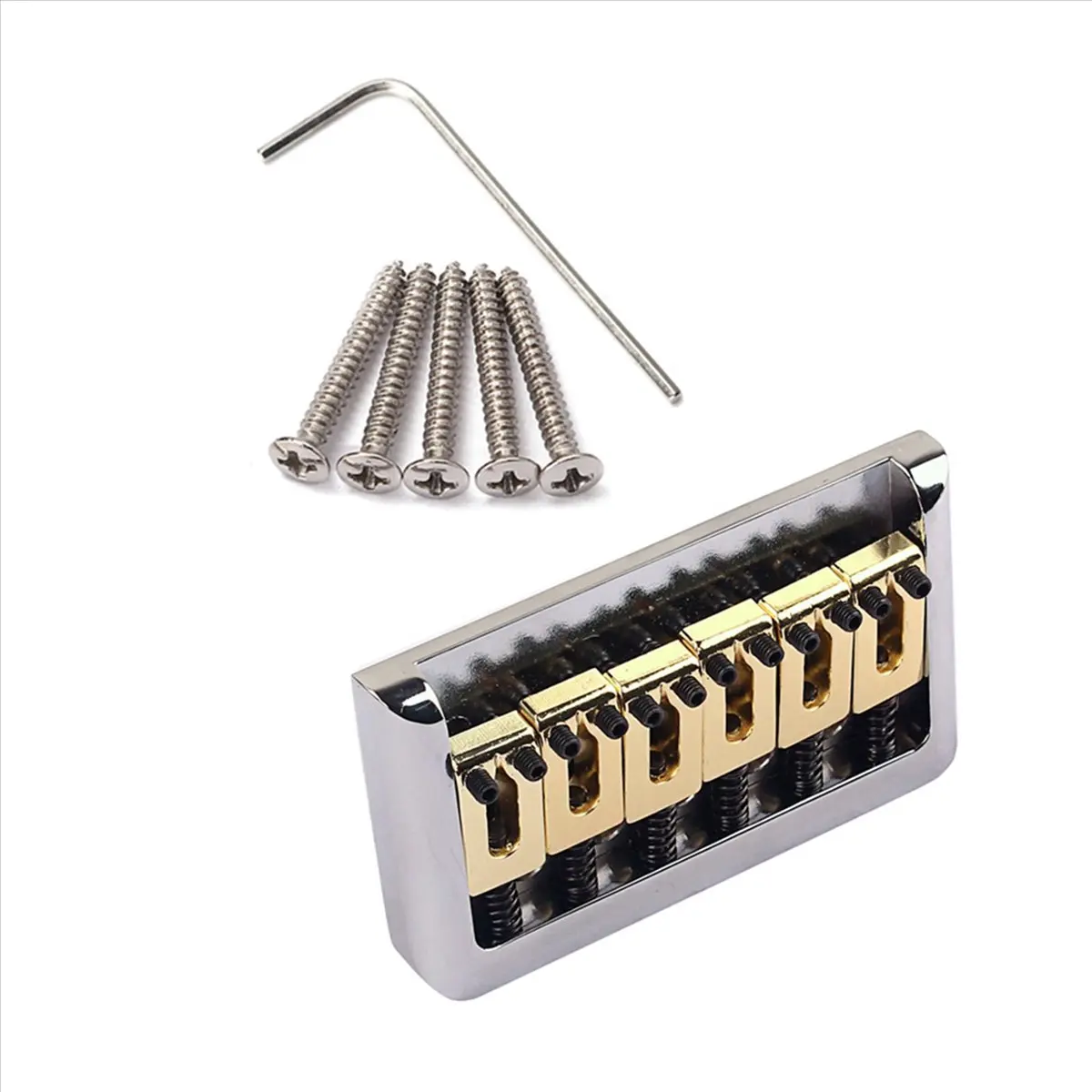 2 puentes rígidos de 6 cuerdas con llave y tornillos para guitarra eléctrica Fender Stratocaster Strat, piezas de repuesto