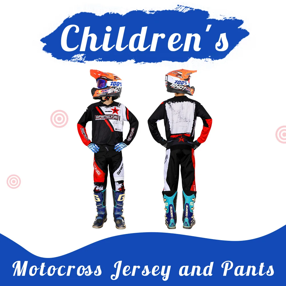 EW 2023 SAIMENG children's Motocross Jersey and Pants Kits MX Gear Set Combo mtb Off Road FLEXAIR Yout MTB ATV motorcycle racin