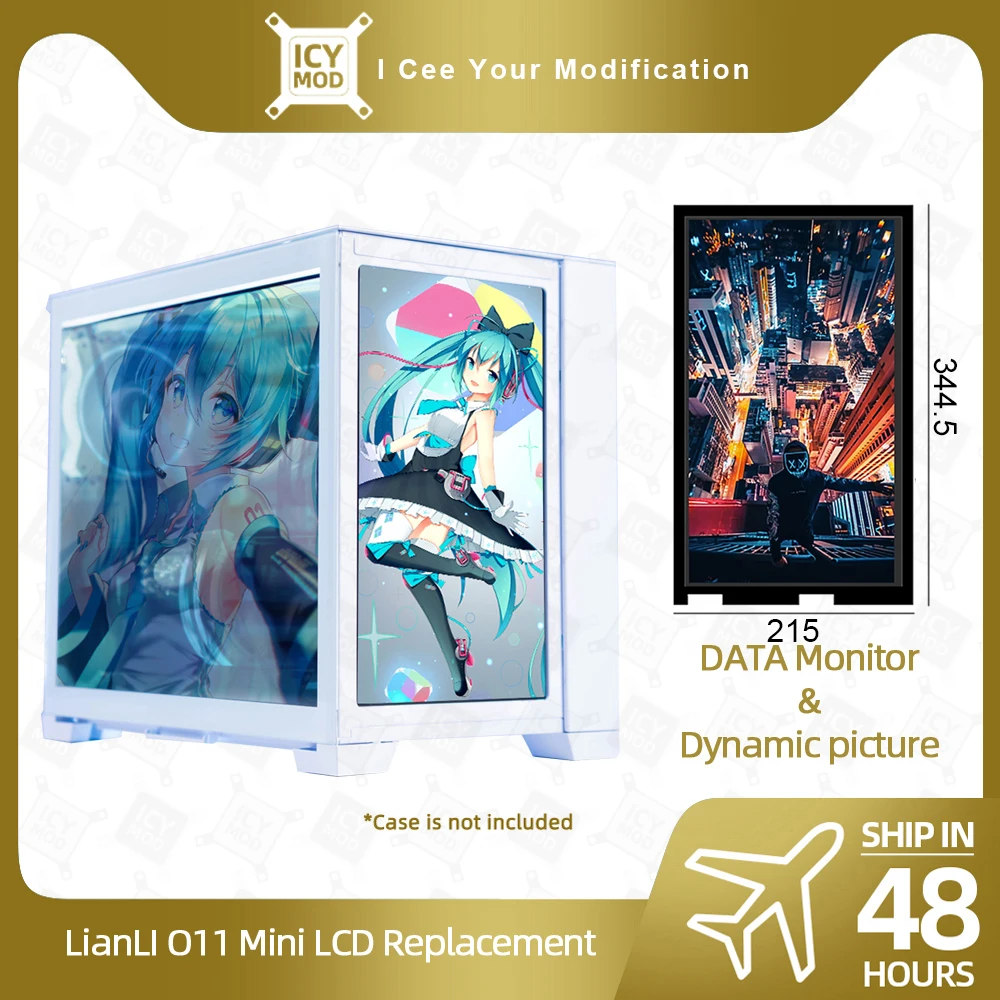 DIY Dodatkowy ekran do Lianli O11 Dynamic Mini 14-calowy monitor LCD z przodu O11D HD 2K dla graczy Refit 1920 * 1080 PC MOD