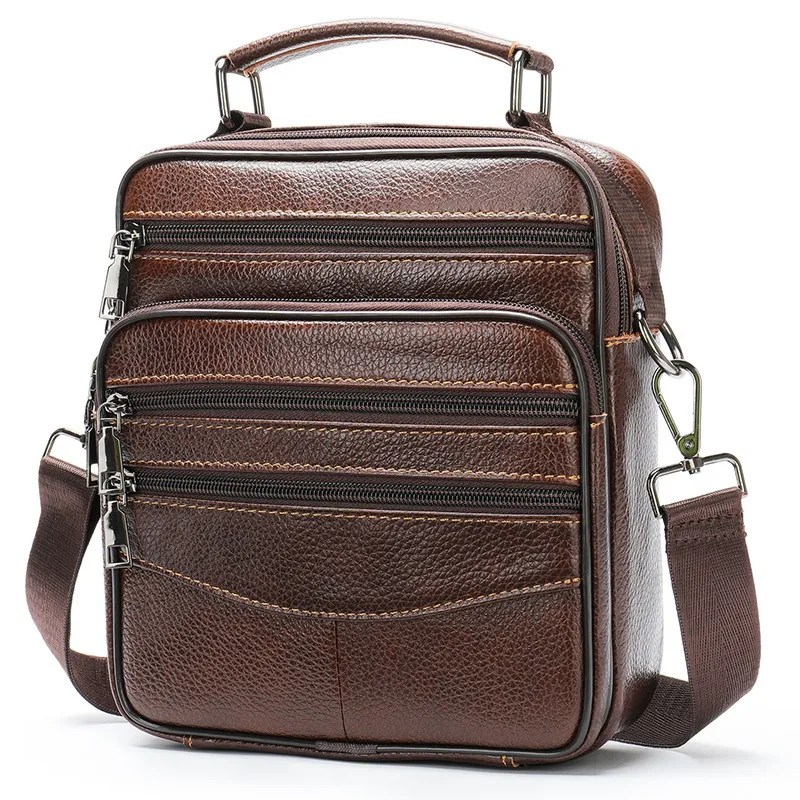 

Nesitu High Quality Vintage Black Brown Coffee Genuine Leather Small Women Men Shoulder Messenger Bag Cowhide Phone Purse m6049