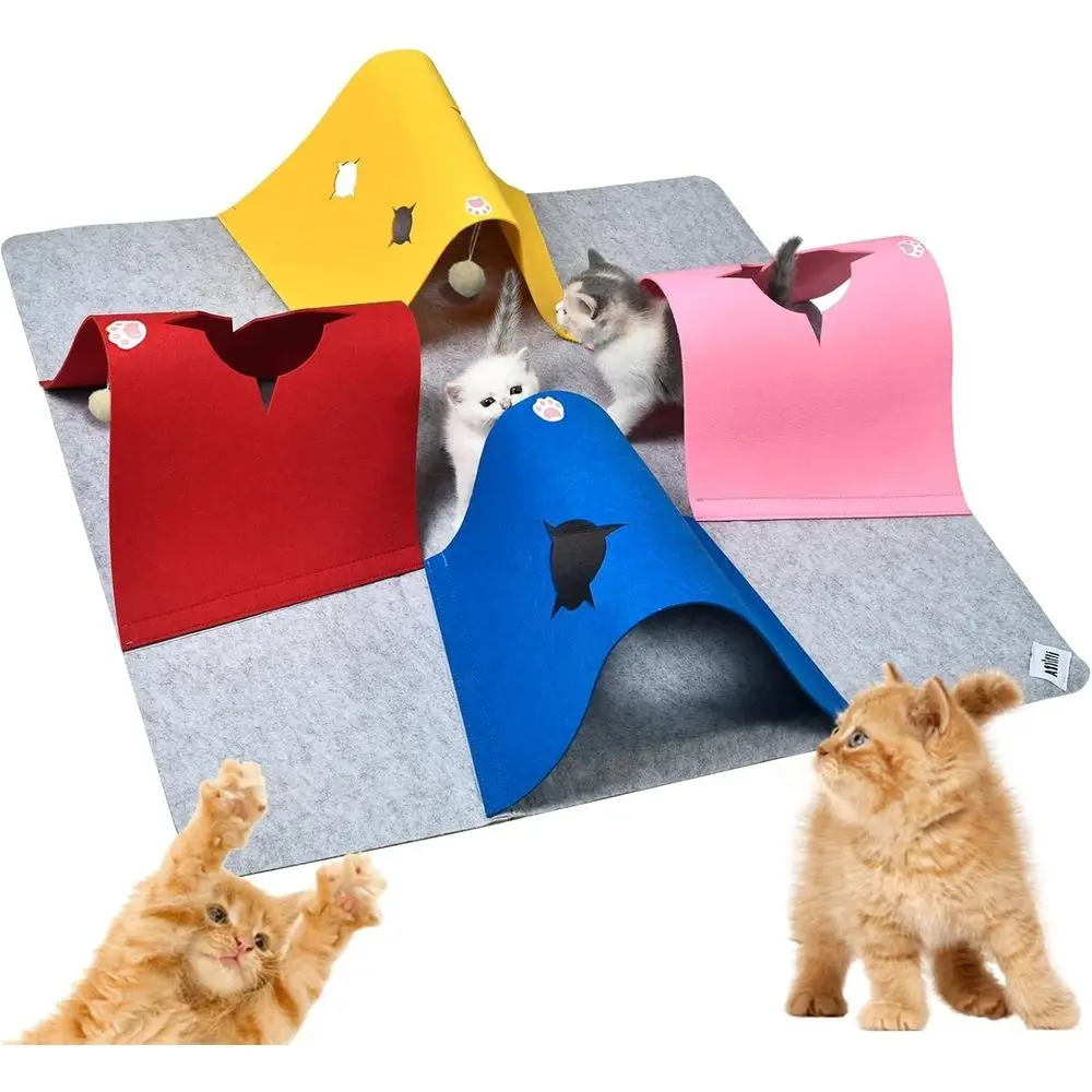 

Интерактивный туннель для кошек с плюшевым мячиком для развлечений и игр в помещении