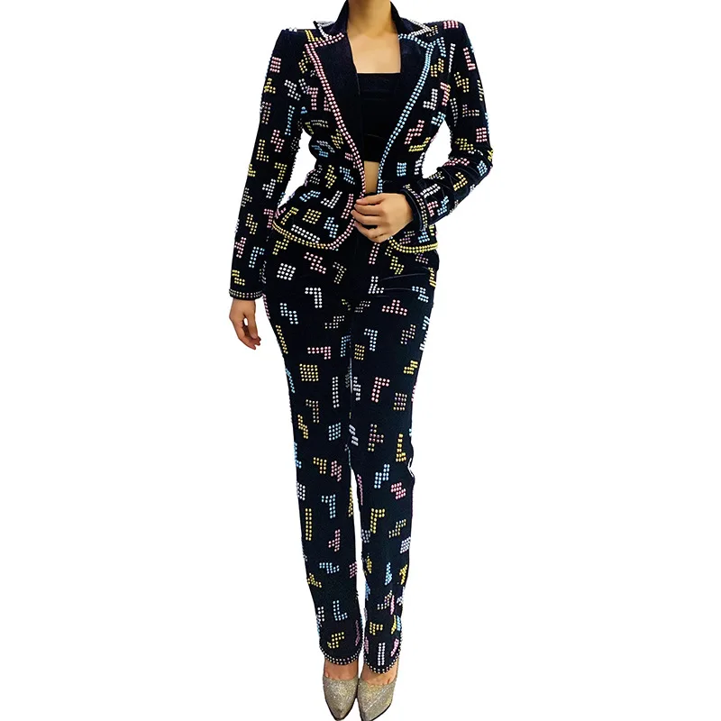 Charming Russian Square Fashion Suit 2 Piece Set of Foreigner Printed Temperament Small Feet Trousers Performance Clothing