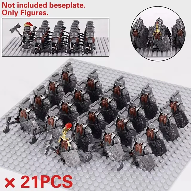 Mini Mittelalter Herr Ringe Mittelalterlichen Zwerg Wildschwein Ziege Wagen Armee Figuren Bausteine Ziegel Kinder Spielzeug Weihnachten Geschenk