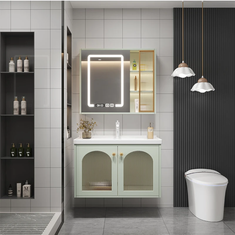 

Bathroom Cabinet Washbasin Sink Open Cabinets Floor Column Space Saving Base Towel Wall Wc Furniture Mdf Bathroom Cabinets