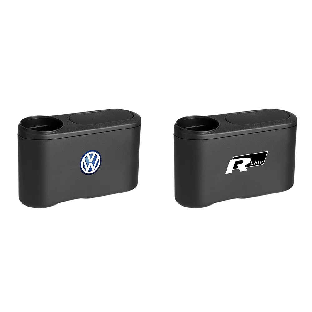 Car trash Hanging plastic Portable can storage box flip-top trash can Car accessories For VW RLINE POLO R Tiguan Jetta GTI Golf