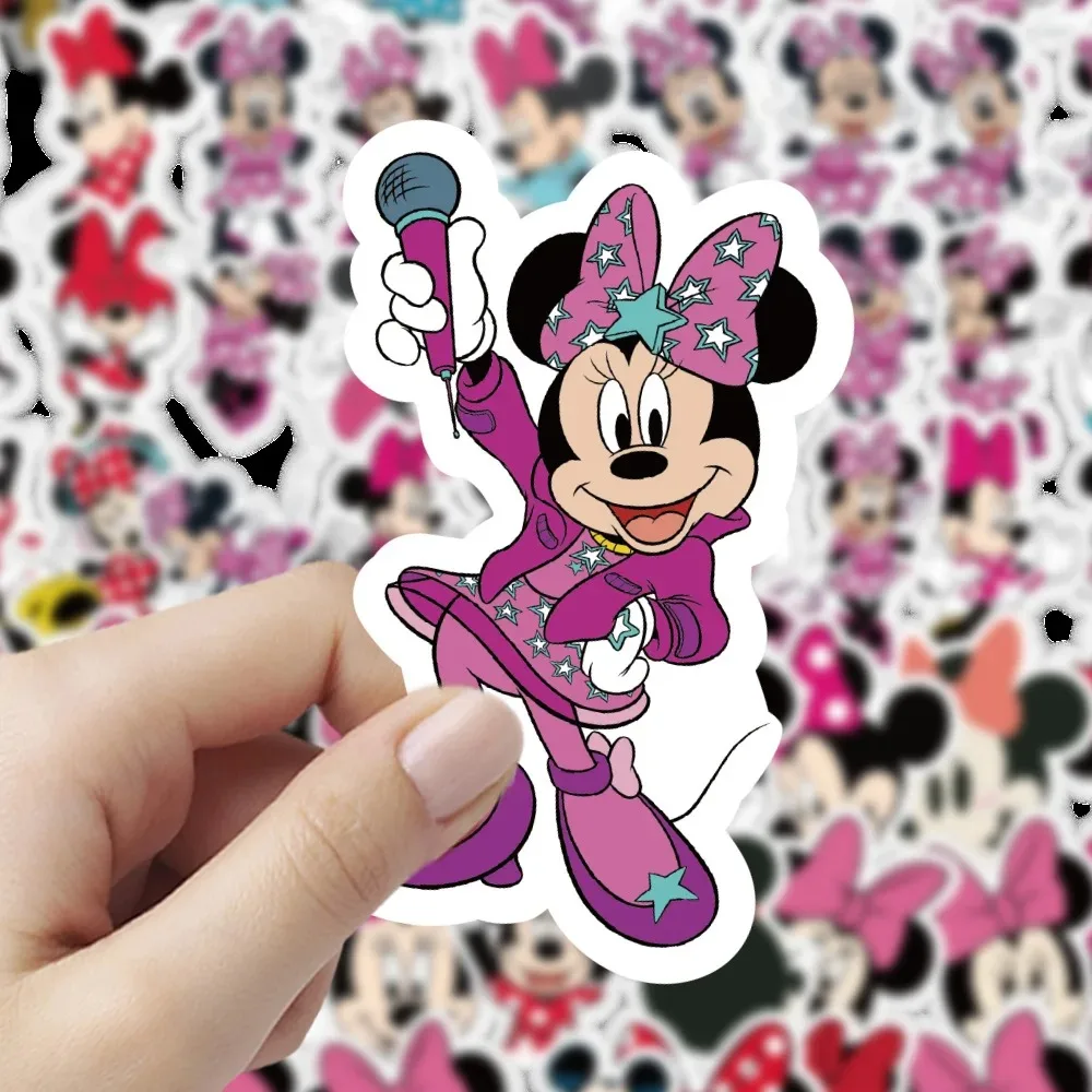 

50pcs Disney Cartoon Minnie Mouse Stickers Cute Notebook Phone Fridge Wall Decals Waterproof Graffiti Scrapbooking Sticker