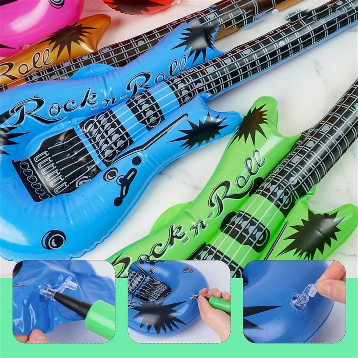 Inflatable Guitar, Blow Guitar, Suitable for Children'S Gifts Holiday Parties