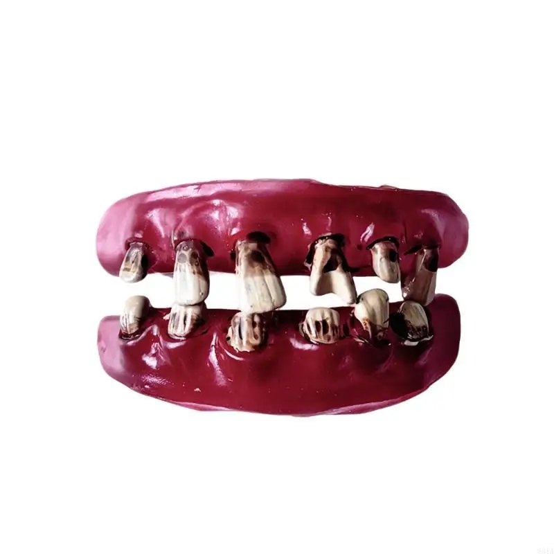 831A Halloween Party Teeth Accessory with Plastic Pirate Horror Styling, Costume Teeth Pair for Cosplay Photos, Prank Play and
