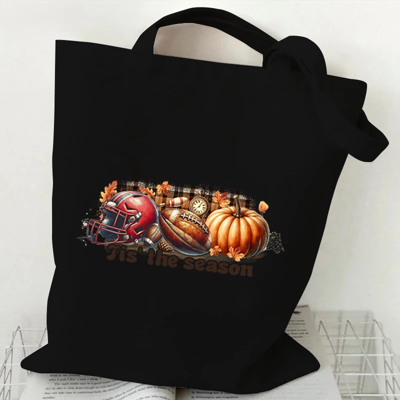 Borse stampate con fantasma di zucca di Halloween Borsa tote in tela con grafica divertente di zucca da donna Borsa a tracolla per lo shopping di