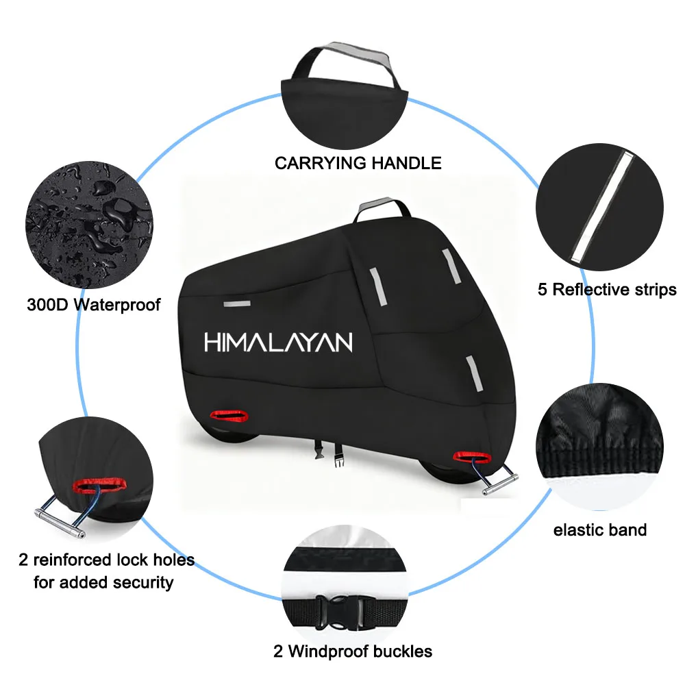 Motorcycle Cover 300D Oxford Waterproof Outdoor Indoor Protective Dust UV Protection for Himalayan 450 Himalayan450 2024 2025