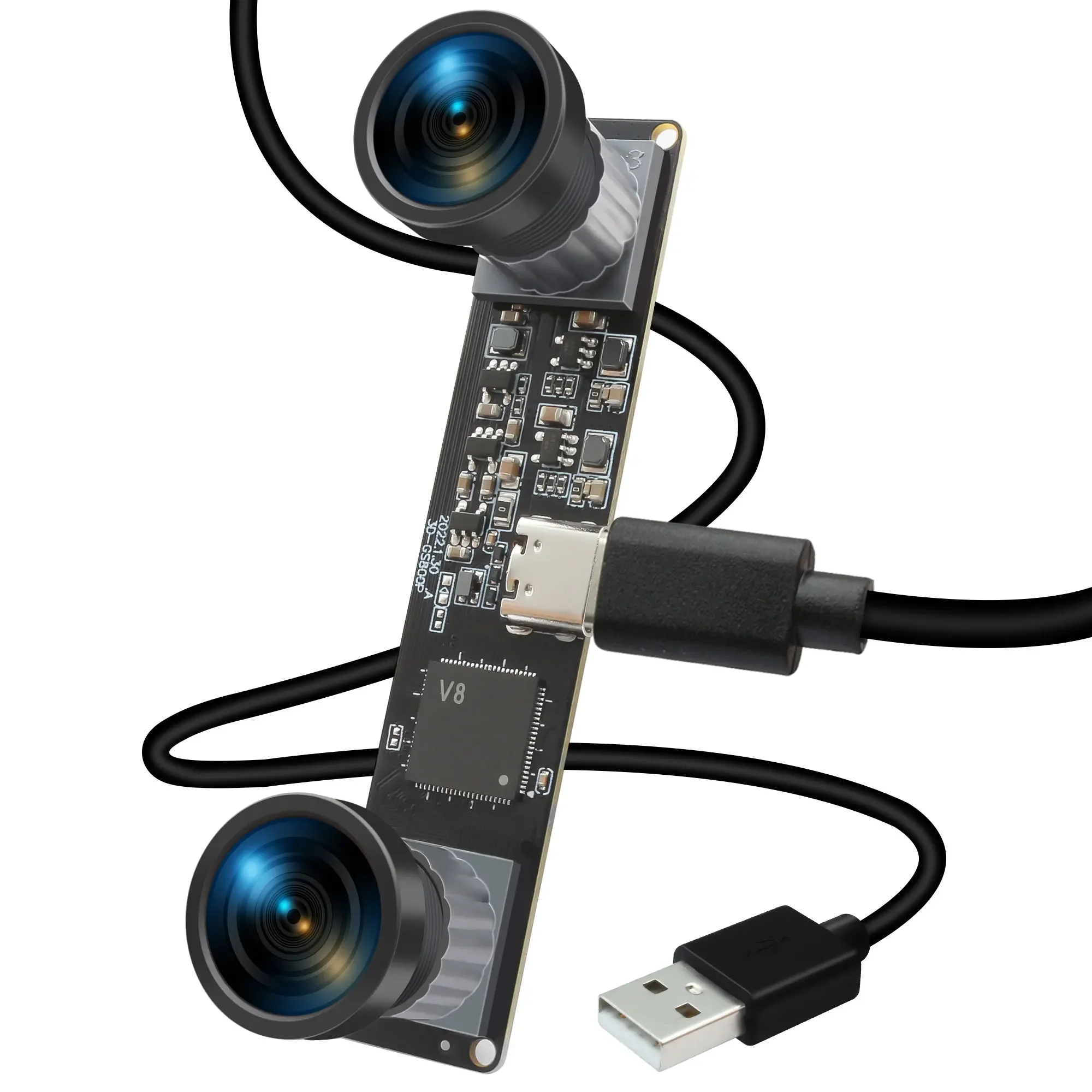 2026 New 210fps 120fps Global Shutter 3D Stereo Camera Monochrome 2560x800 High Speed Full HD 2MP Webcam Synchronous Dual Lens U