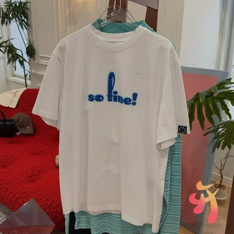 

Футболки с настоящими фотографиями So Fine Martine Rose, удобные хлопковые топы с короткими рукавами, повседневная уличная футболка большого размера для мужчин и женщин