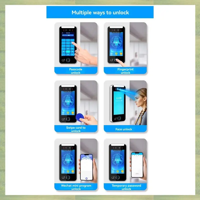 ATP2 Top Deals Intelligent Biometric Fingerprint Time Attendance Machine 5000 Users 5In Touch Lcd 2MP Camera Time Attendance B