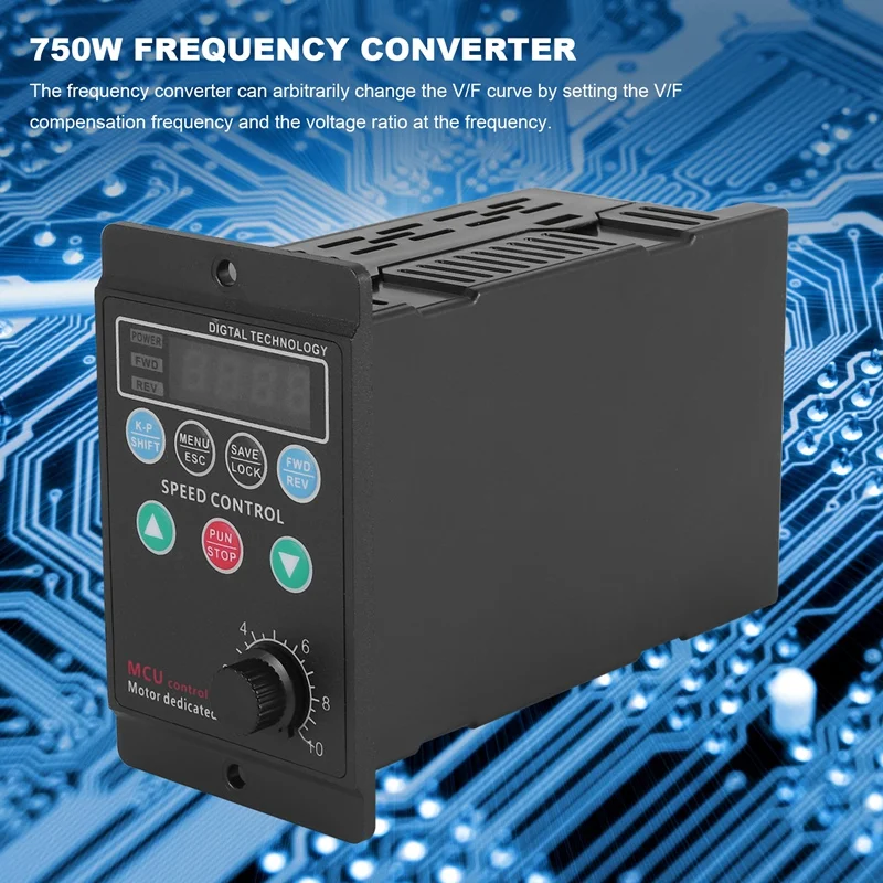 220V 750W Single-Phase Input 3-Phase Output Motor Driver Frequency Converter With Four-Digit Digital Tube Display