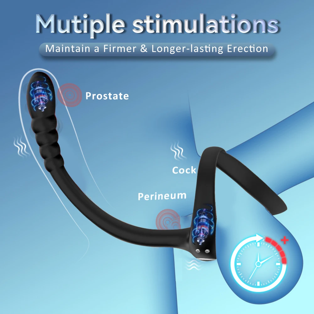 Mannelijke Vibrerende Cockring Taint Stimulator App Afstandsbediening Anale Butt Plug Prostaat Massager Penis Ring Volwassen Speeltjes voor Man