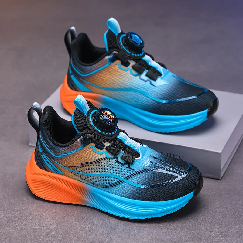 Outdoor Lace-up Boys Girls Knit Jogging Shoes Gym Sneakers Children‘s Basketball Shoes Non-slip Breathable Sports Training Shoes view 2