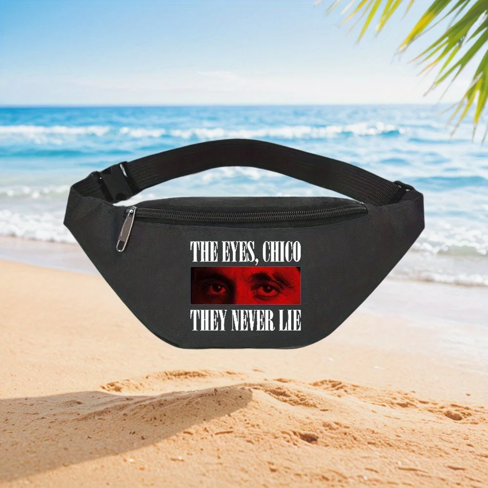 

The Eyes,Chico They Never Lie Waist Backpack Crossbody Chest Bag Street Casual Sporty Fashionable Simple Unique Printed Design