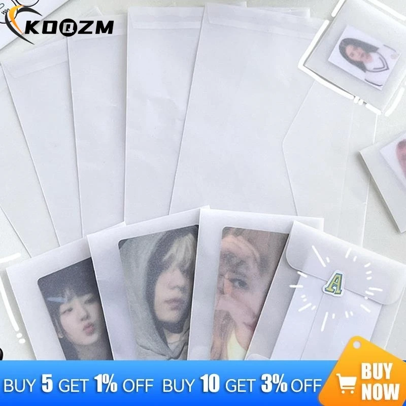 10PCS Semi-transparent Sulfuric Acid Paper Envelopes For DIY Postcard Card Storage Bag Wedding Invitation Gift Packing Bag