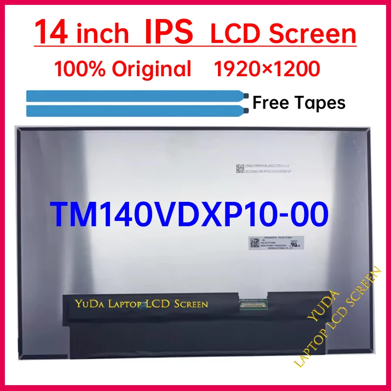 14 Inch Laptop LCD Screen TM140VDXP10-00 Display Matrix Panel Replacement WUXGA 1920x1200 IPS 100% sRGB Non-Touch