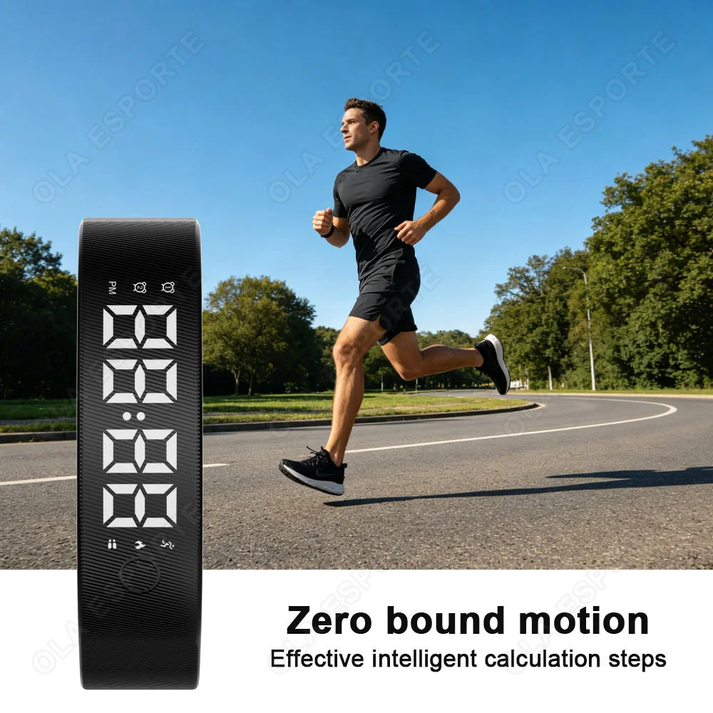 LED Digital Smart Bracelet Monitoring Smart Clock Smartband Vibration Alarm Wristband Smart Bracelet Waterproof For Student HW12