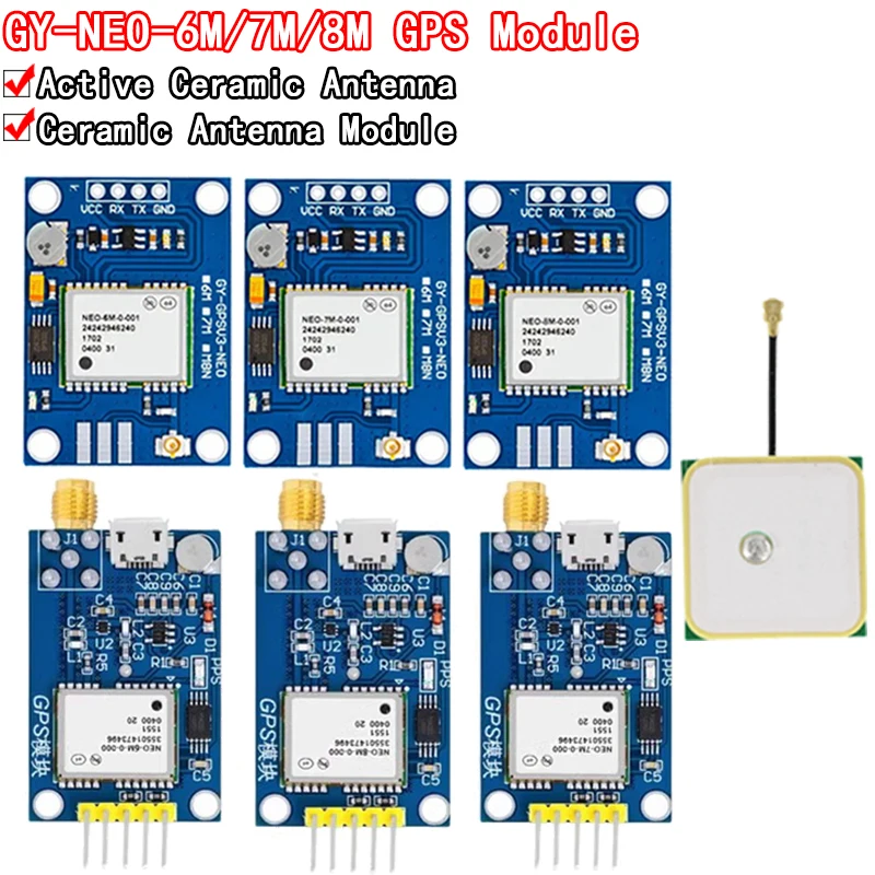 NEO-6M NEO-7M NEO-8M GY-NEO6MV2 GY-NEO7MV2 GY-NEO8MV2 GPS Module with Flight Control EEPROM MWC APM2.5 large antenna for arduino