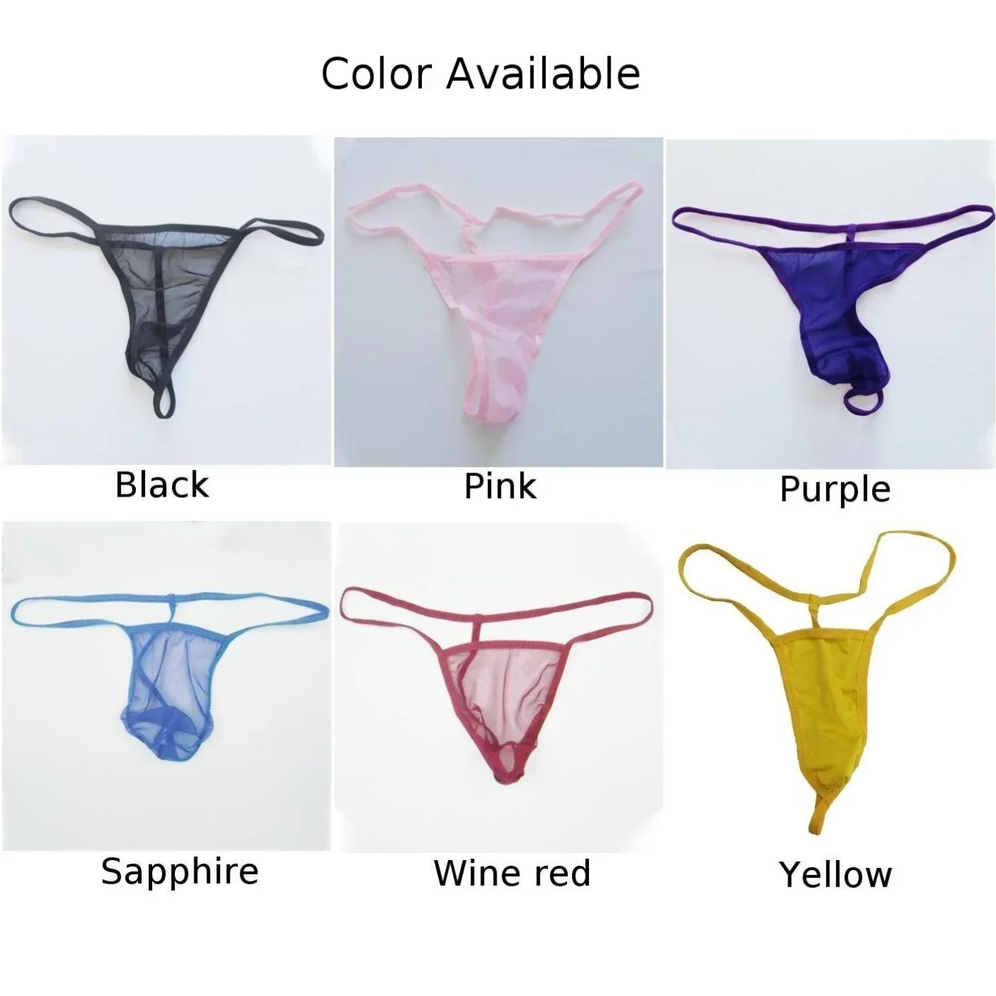 Sexy Underwear Erotic Mesh See-through Gay Mens Thongs Low Rise Breathless Bikini Gay G-string Sissy Open Crotch Panties