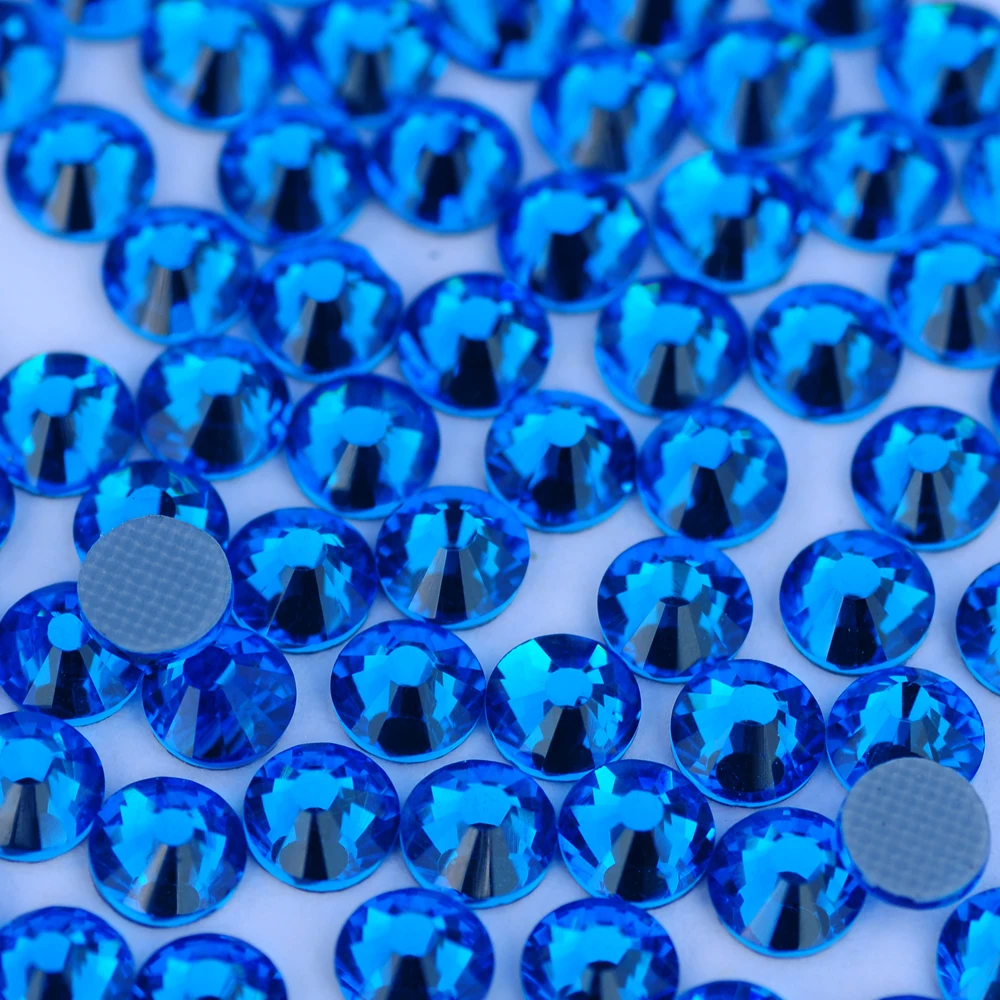 Capri Blaue Kristall-Diamant Hotfix Strass Bügelsteine Top Bling Steine für Kleidungsstücke, Kleider und Dekorationen – Detail 3