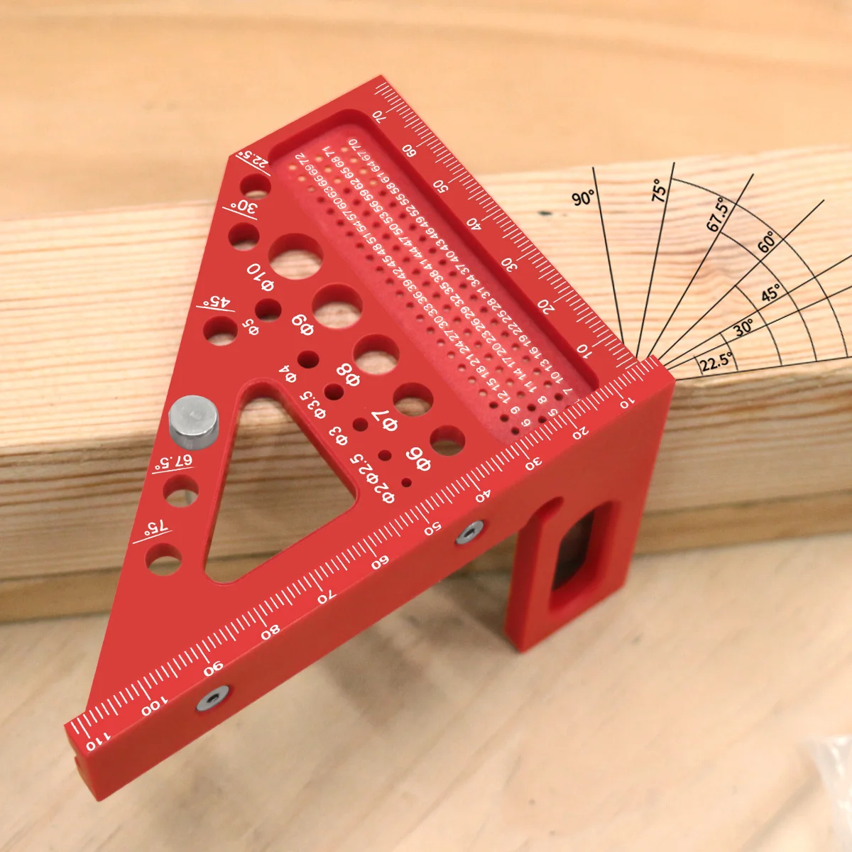 Engineers 3D Plastic Square Ruler Multi-Angle Measuring Tool 45/90 Degree for Woodworking,Square Ruler Measuring Tool