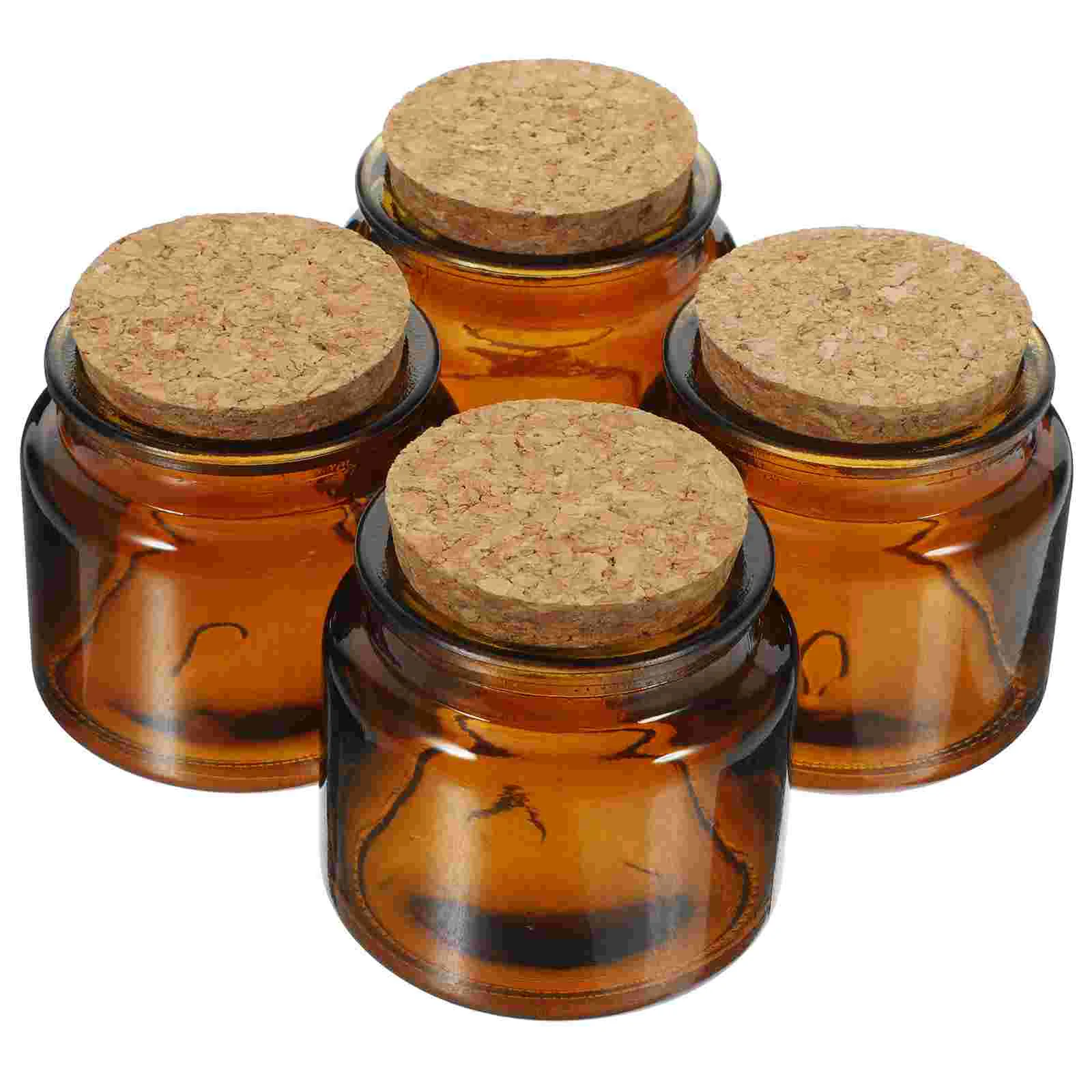

4 Pcs Stick Holder Glass Scented Cup Household Cork Jar Bottle Votive Tealight Desktop Small Stand Holders