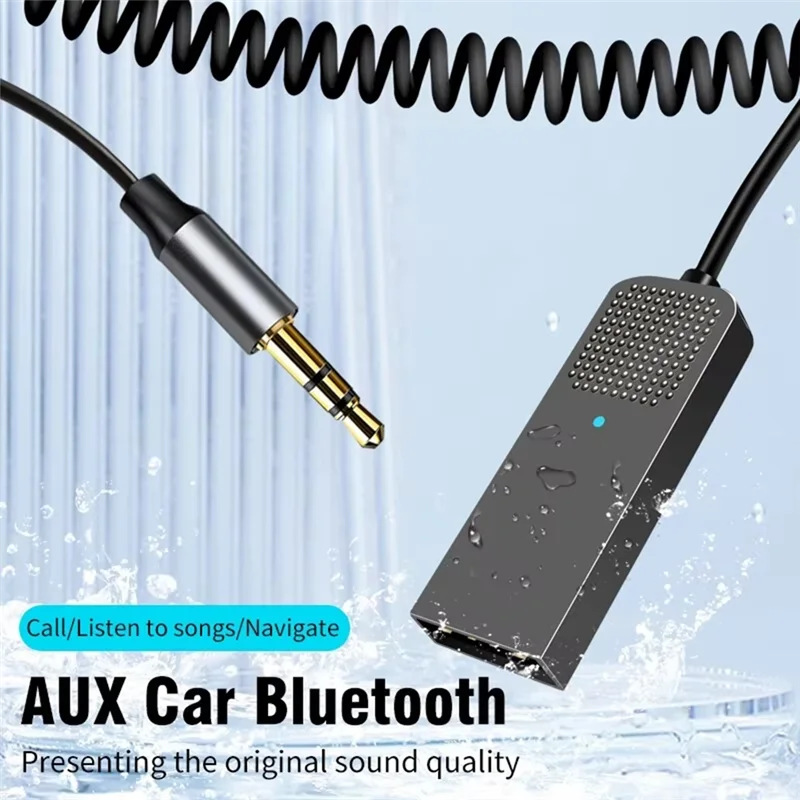 ABMF-Bluetooth 5.2 Penerima Audio Dongle Stereo USB Ke 3.5Mm AUX Jack Bebas Genggam Nirkabel Mobil untuk Amplifier Speaker Kit Mobil