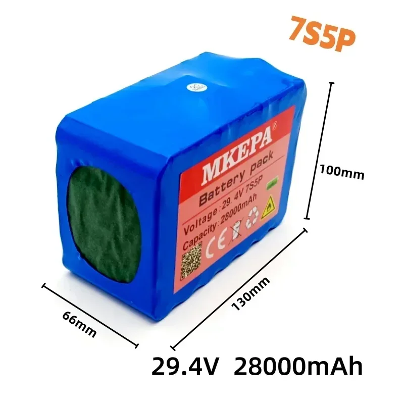 MKEPA 7S5P 18650 Li-ion battery pack 29.4V 28000mAh electric bicycle electric/Li-ion battery/customizable