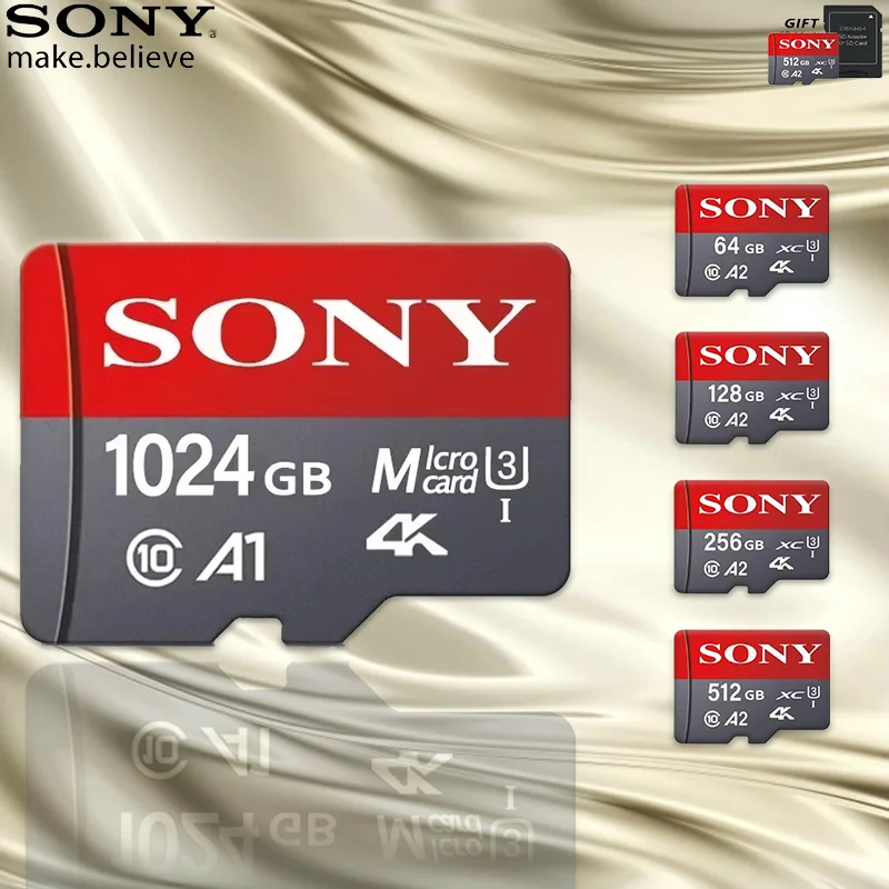 SONY 1TB Micro SD Card Class 10 High Speed A2 TF Flash Memory Card for Ultra-HD 4K Video Capture Compatibility with Phone Camera