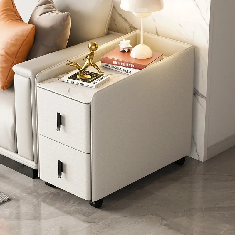 Side Tables Living Room Sofa End Table Stand Luxury Creative Design Furniture with Wheels Removable Charging Corner Tables