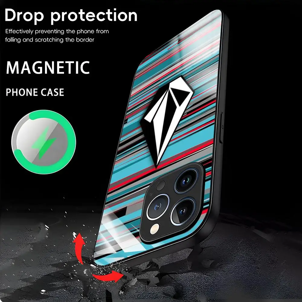 Чехол для телефона «Культурная молодежь» V-volcom для iPhone 16, 15, 14, 13, 12, 11 X XR XS 8 Plus Mini Pro Max, стеклянный магнитный чехол