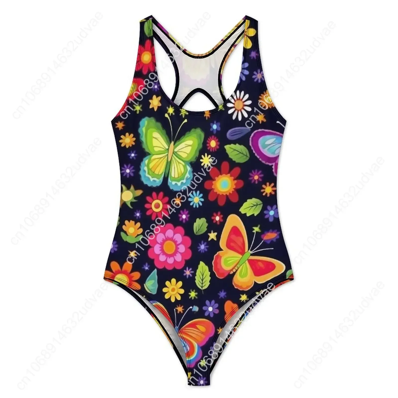 Butterflies Swimsuit Floral Print Push Up Swimwear One-Piece Surfing Bathing Suits Swimsuits Sexy Custom Beach Outfits Plus Size