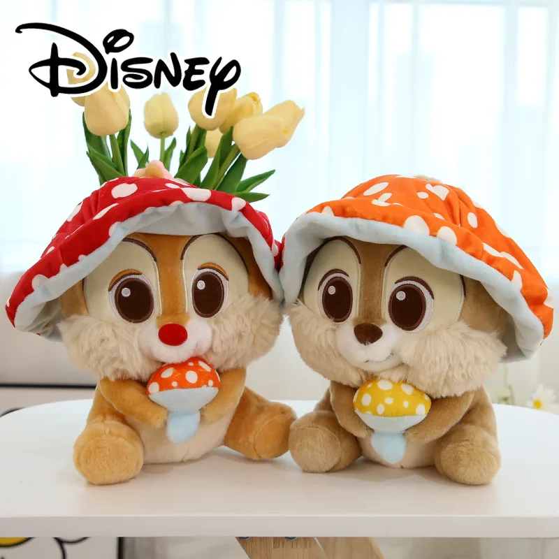 Disney Plush Doll Animal Chip&dale Doll Anime Movie Cute Mushroom Soft Squirrel Toy Accompanying Children's Birthday Gift