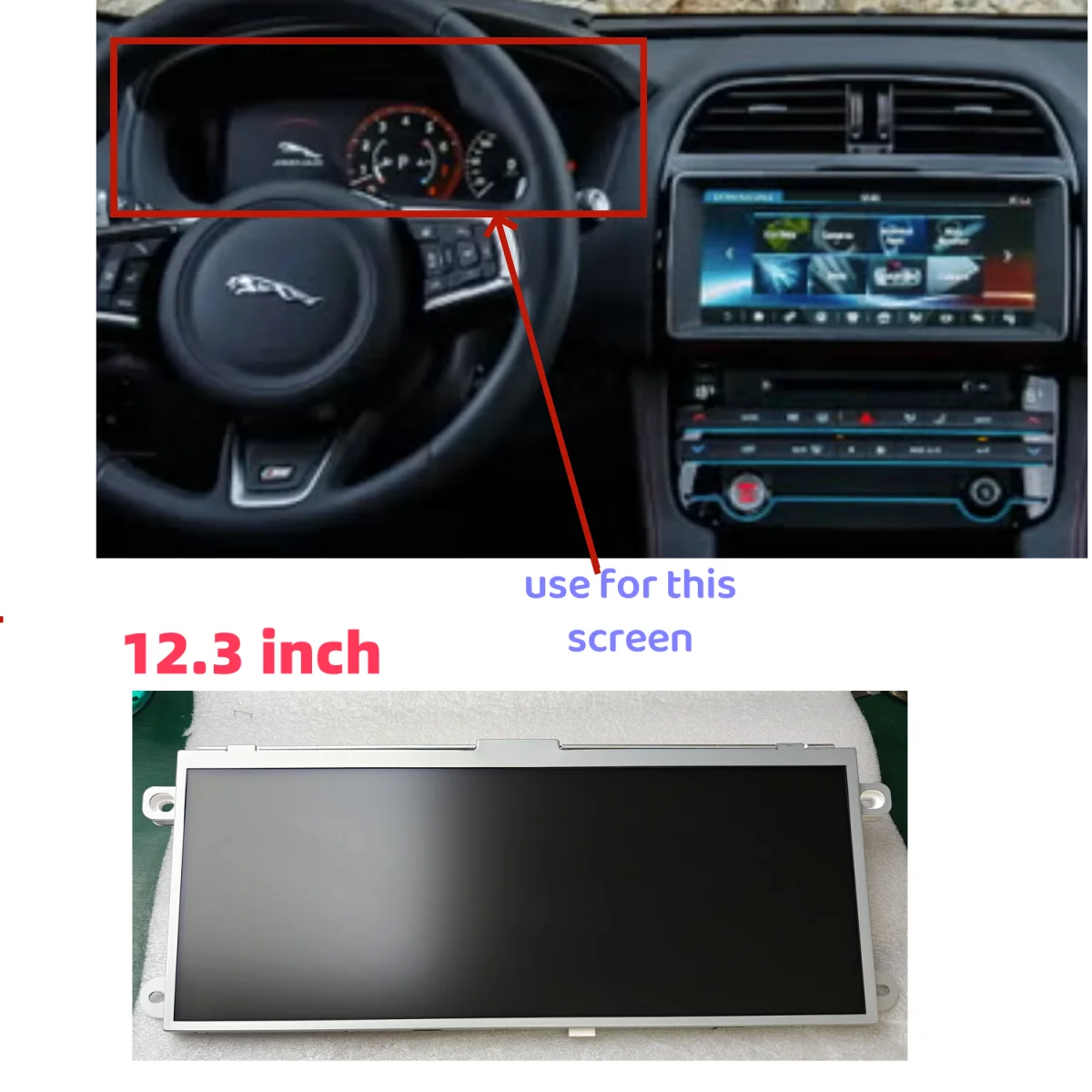 

12.3" LCD Display for 2017 Jaguar F-PACE TJ123NP01CA C2D26812 Speedometer INSTRUMENT CLUSTER Repairment