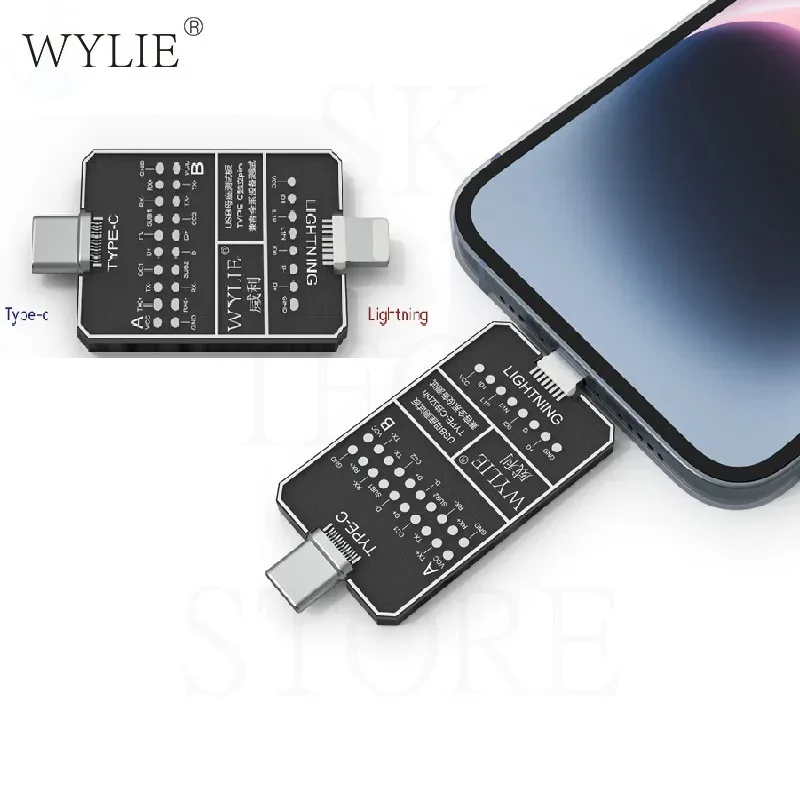 WYLIE No-disassembly Phone Tail Plug TypeC Charging DNDP Detection Adapter Board for Lightning Tail Plug Testing Small Board