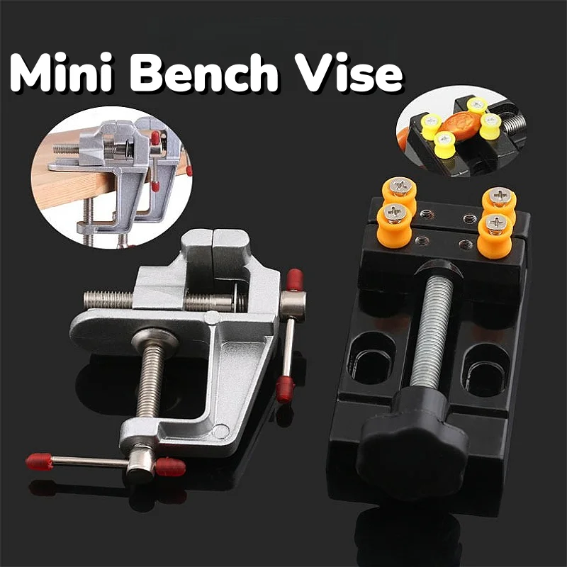 Mini Bench Vise/Flat Clamp With Parallel Table Pliers/Rotatable Tabletop Clamp Vice/Bench Clamp Jewelers Craftsmanship Hobby