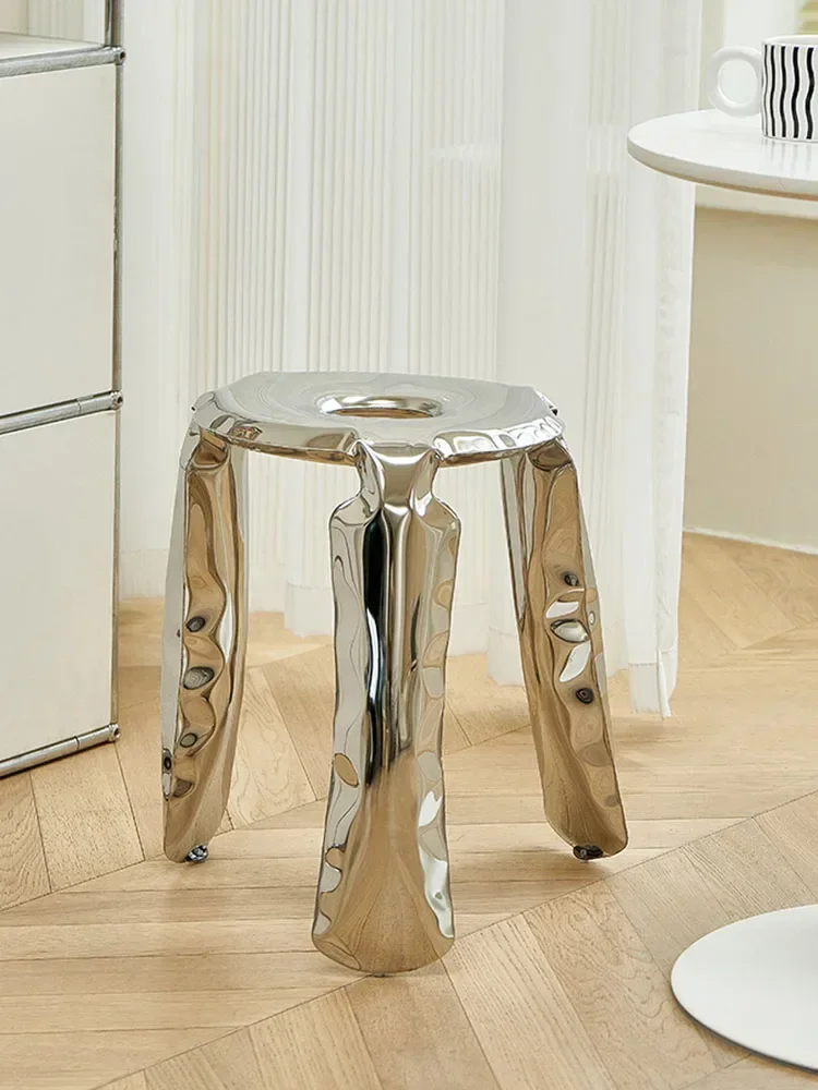 Creative Stainless Steel,Shoe Changing Stools,Nordic,Round Chairs,Customized Design,Home,Living Room Dining Chair Customized