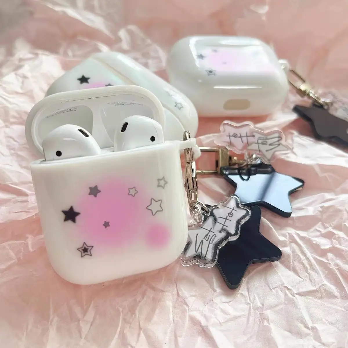 

Korean Pink Halo Star AirPods Pro Beschermende Case Cute Headset Cover Beschermhoe Voor Vintage AirPods Pro Case