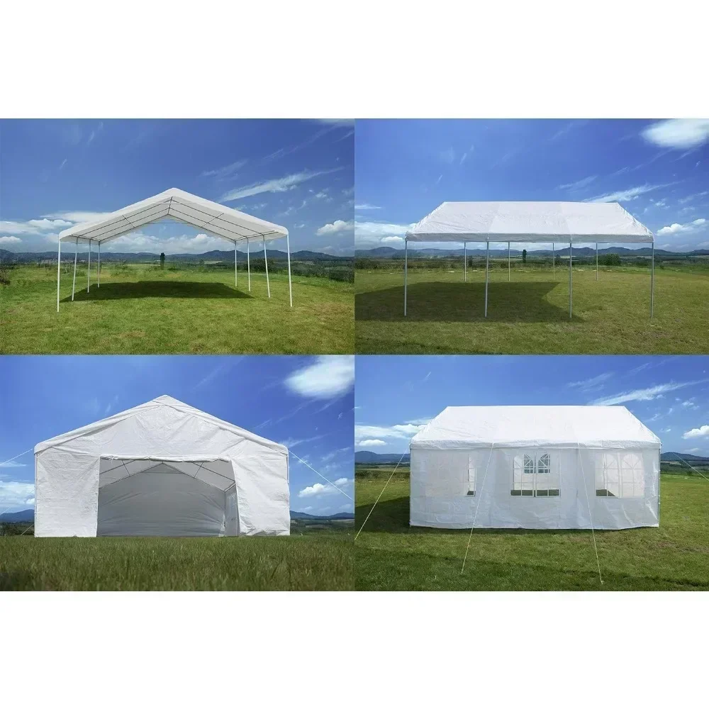 A Carpa con dosel para fiestas, garagem portátil grande para bodas, fiestas, Carport, actividades al aire libre, blanco, 20x20