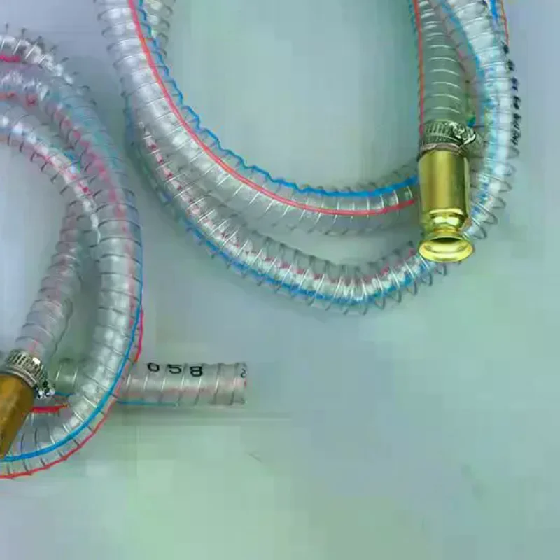 Jiggler Hose Heavy Duty Siphon Hose Copper Nipple Multi-Purpose Self-Priming Pump Metal Buckle Transfer Hose Gas Transfer