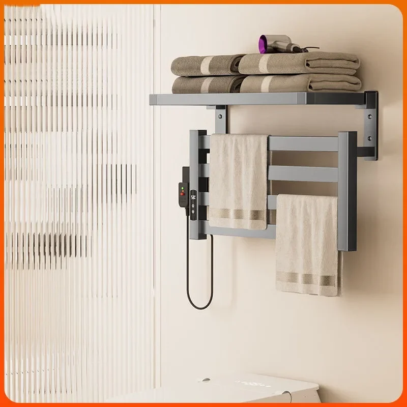 Intelligent constant temperature electric towel rack, non-punching carbon fiber heating and drying shelf in household bathroom