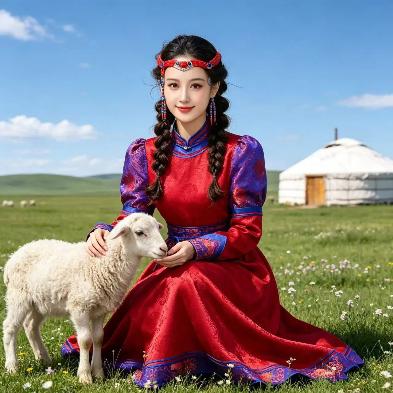 Mongolian Costume Women's Traditional Ethnic Minority Clothing Stage Performance Outfits National Dance Long Robe Female Coat