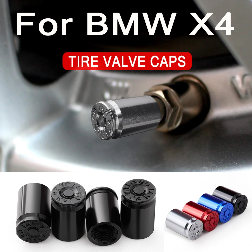 

4PCS For BMW X4 2015~2026 2018 2020 Accessories Car Wheel Tire Valve Caps Tyre Stem Covers Airdust Waterproof