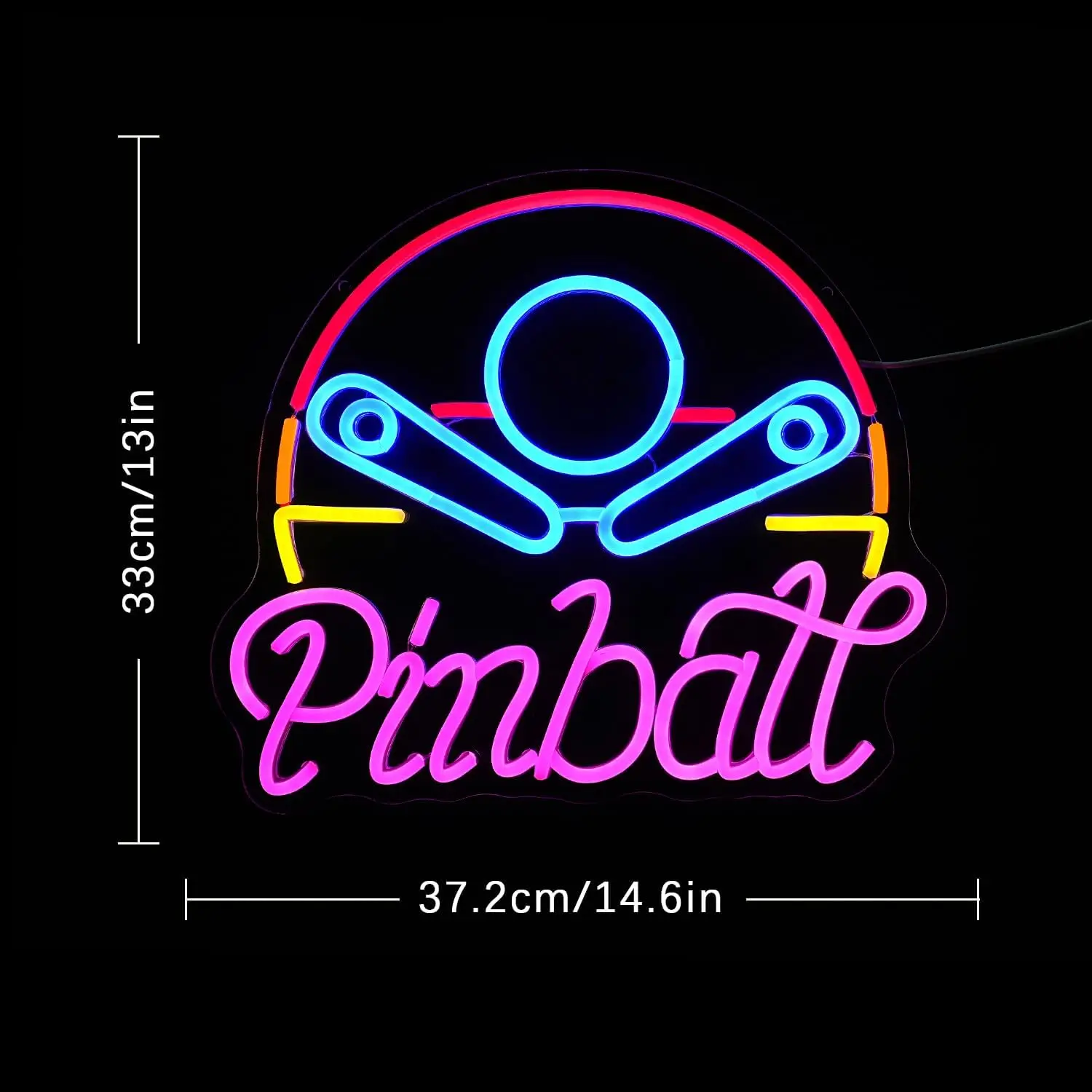 Pinball Neon Signs USB Powered LED Neon Light for Bedroom Living Room Office Game Room Bar Wall Decor Mall Man Cave Decoration