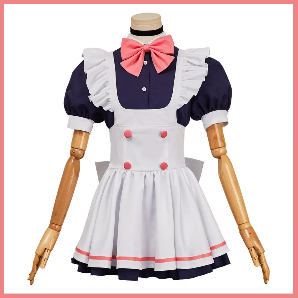 Anime Dan Da Dan Ayase Momo Cosplay Costume Dandadan Maid Dress Lolita Skirt Bow Wig Woman Kawaii Christmas Carnival Suit - view 2